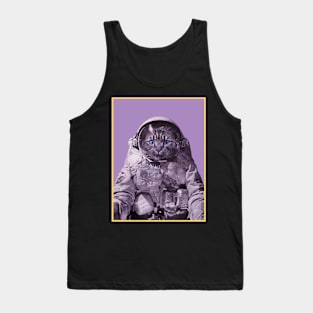 Funny Cat Astronaut Tank Top